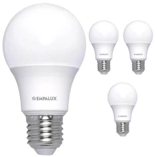 Imagem de Kit 4 Lâmpada Led 12w Empalux Bulbo E27 Residencial Bivolt 810lm Branco Frio 6500K Luz Branca