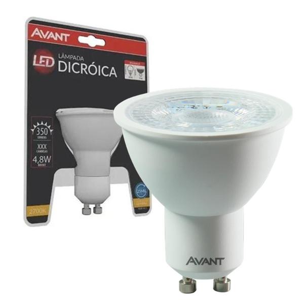 Imagem de Kit 4 Lampada Led Dicroica MR16 GU10 4,8W Branco Quente 3000K