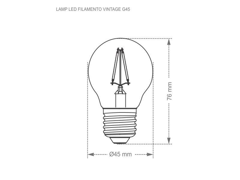 Imagem de Kit 4 Lâmpada LED Filamento Vintage Bolinha G45 Autov Âmbar