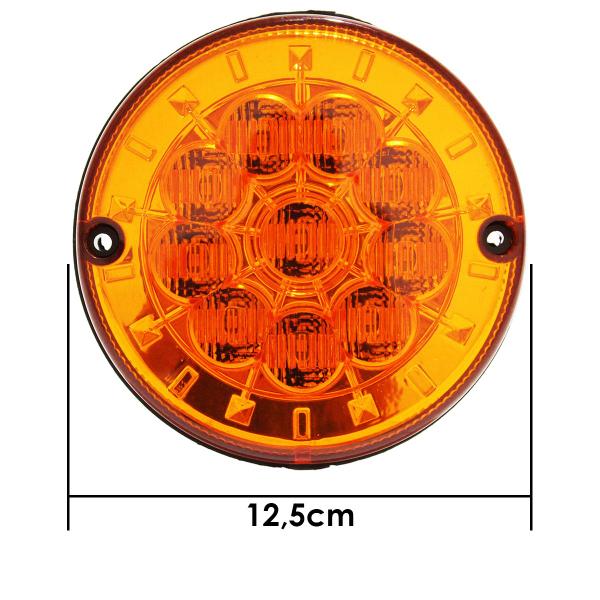 Imagem de KIT 4 Lanterna Traseira Ônibus Caminhão 125mm 10 LED 24V