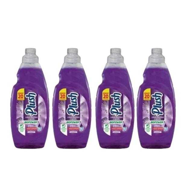 Imagem de Kit 4 Lava Roupas Líquido Biopower Lavender Plush Sanol 2L