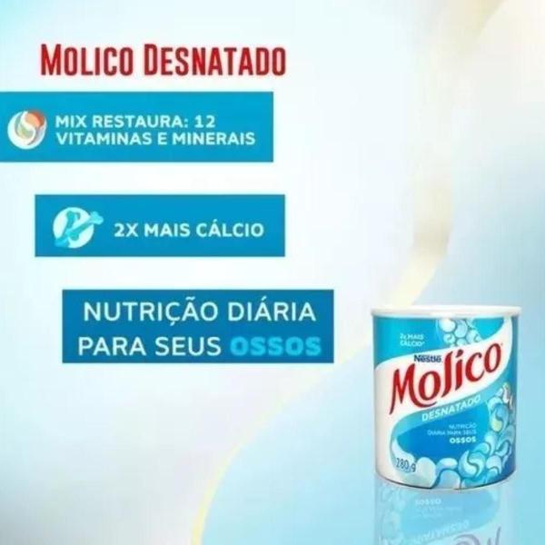 Imagem de Kit 4 Leite Em Pó Desnatado Molico Lata 280g