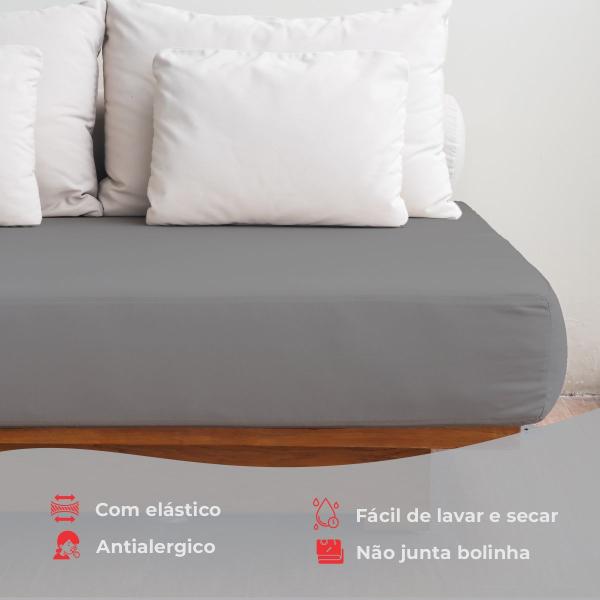 Imagem de Kit 4 Lençol Elástico Cama Box Solteiro Toque Macio