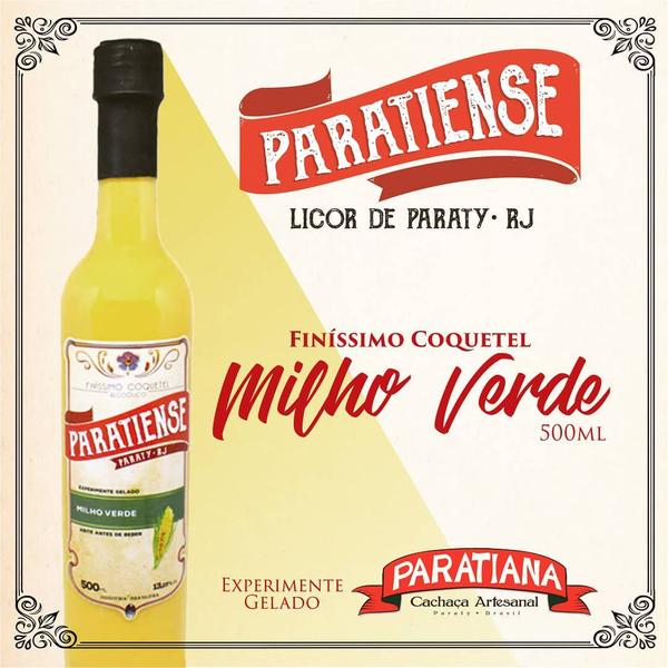 Imagem de Kit 4 Licores de Milho Paratiense 500 ml Coquetéis Exótimos Cachaça Lembrancinha Presente Presenteável