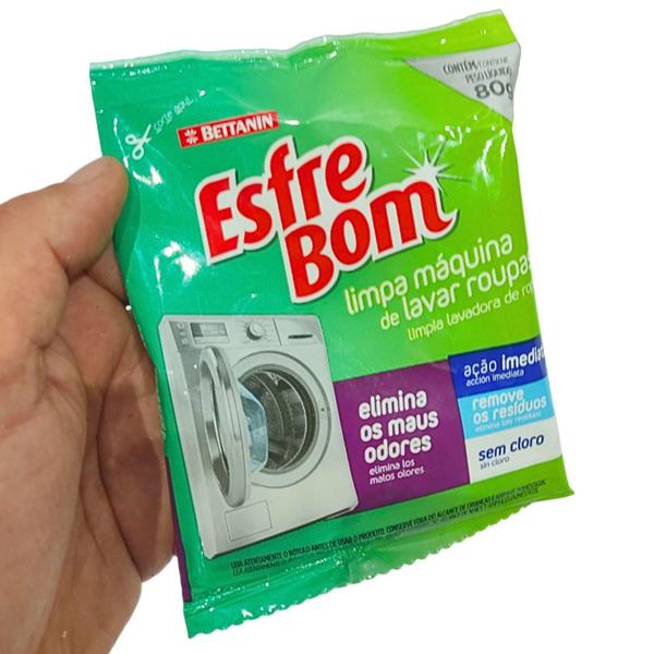 Imagem de Kit 4 Limpa Máquina Lavar Roupas Esfrebom Bettanin 80G Cada