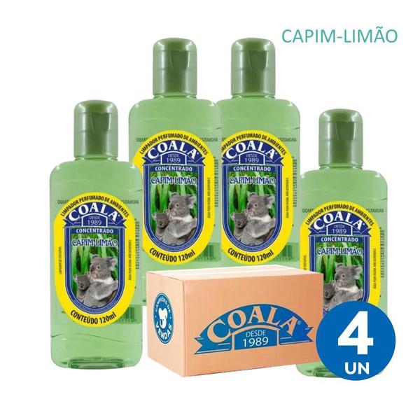 Imagem de Kit 4 Limpador Concentrado Perfumado de Ambientes Capim Limão Coala 120ml