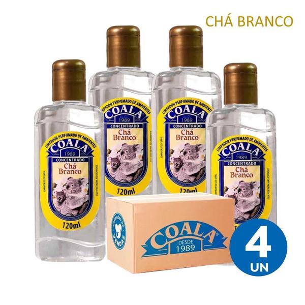 Imagem de Kit 4 Limpador Concentrado Perfumado de Ambientes Chá Branco Coala 120ml