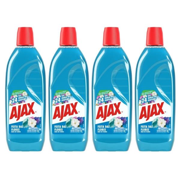 Imagem de Kit 4 Limpador Diluível Ajax Festa Das Flores Mar de Flores 1 Litro