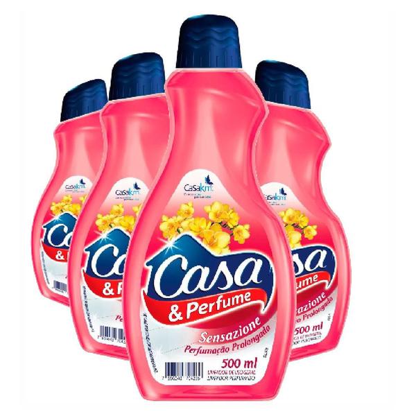 Kit 4 Limpador Perfumado Casa E Perfume Sensazione 500ml - Casa&Perfume Imagem de Kit 4 Limpador Perfumado Casa E Perfume Sensazione 500ml