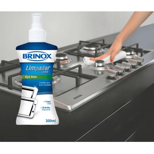 Imagem de Kit 4 Limpador Removedor Mancha Spray Polir Inox Brinox 200G