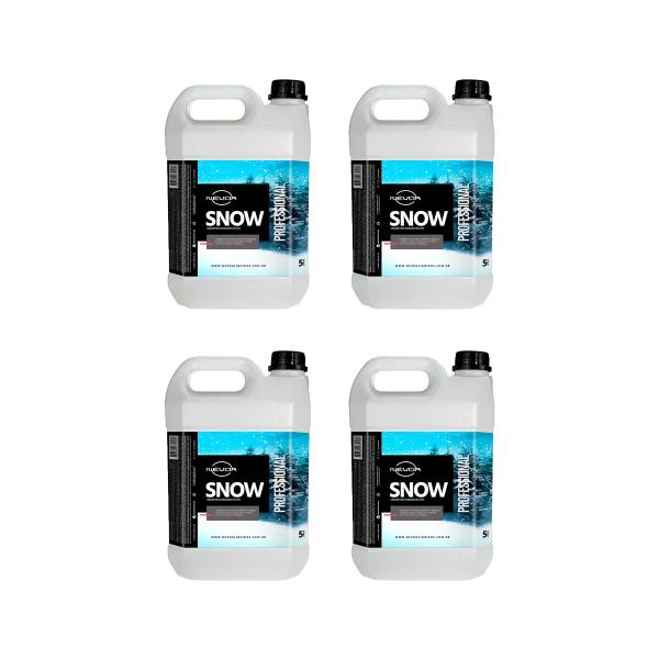 Imagem de Kit 4 Liquido Fluído P/ Máquina De Neve Snow 5 Litros Nevoa