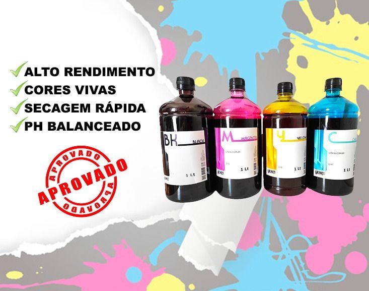 Imagem de Kit 4 Litros Compatível Tinta Impressora Canon Pixma E402 Alta Qualidade Kings Of Ink