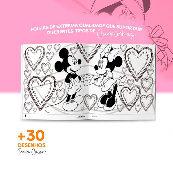 Imagem de Kit 4 Livros Para Pintar Colorir Desenhar Disney Princesas Frozen BabyShark e Minnie Mouse Diversão 36 Desenhos