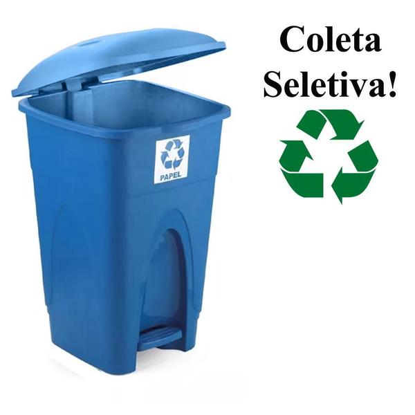 Imagem de Kit 4 Lixeiras Cesto Pedal 30L Coleta Seletiva Reciclagem