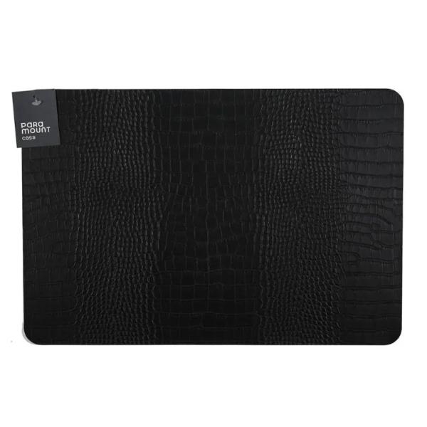 Imagem de Kit 4 Lugar Americano Resistente Premium Croco 45x30cm Preto