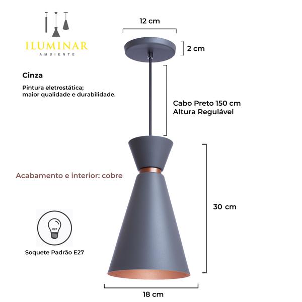 Imagem de Kit 4 Luminária Pendente Pequim 30 Cm Lustre Para Sala Quarto Cozinha Mesa