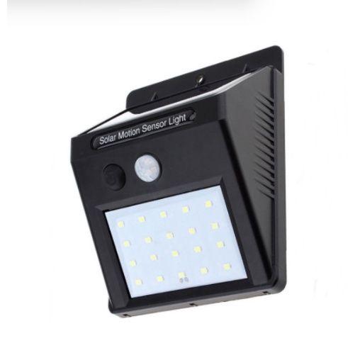 KIT 4 Luminaria Refletor Arandela Com Painel Solar 20 Led's Com Sensor De Movimento Prova D' Água Imagem de KIT 4 Luminaria Refletor Arandela Com Painel Solar 20 Led's Com Sensor De Movimento Prova D' Água