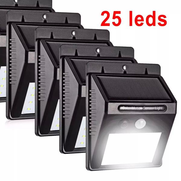 Kit 4 Luminária Solar 25 Leds Sensor de Presença movimento acendimento automático GT511 - Lorben Imagem de Kit 4 Luminária Solar 25 Leds Sensor de Presença movimento acendimento automático GT511 - Lorben