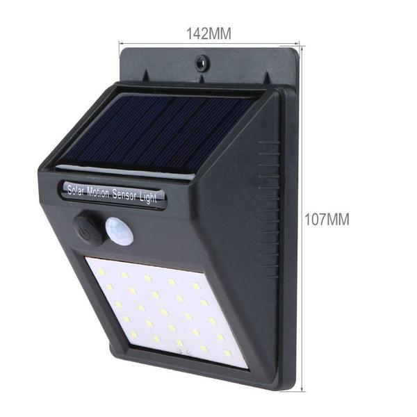 Imagem de Kit 4 Luminária Solar 25 Leds Sensor de Presença movimento acendimento automático GT511 - Lorben