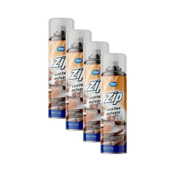 Imagem de Kit 4 Lustra Móveis Spray 300ml Zip