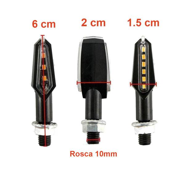 Imagem de KIT 4 Luz Seta Esportiva Pisca de Led Modelo P29 Para Moto Honda NXR 125 BROS KS 2016 2017 2018 2019 2020 2021