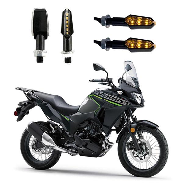 Imagem de KIT 4 Luz Seta Esportiva Pisca de Led Modelo P29 Para Moto VERSYS 300 Ano 2004 2005 2006 2007 2008 2009