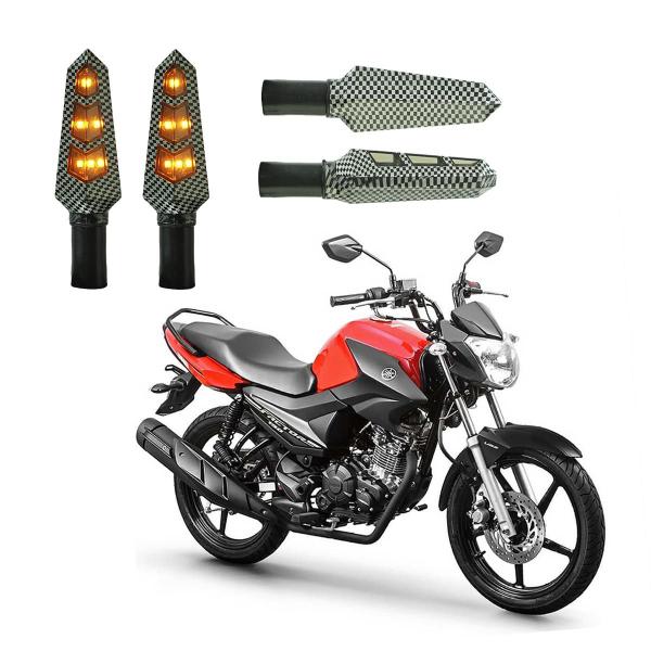 Imagem de KIT 4 Luz Seta Esportiva Universal Pisca Led de Carbono Modelo P03C Moto FACTOR 150 2010 2011 2012 2013 2014 2015