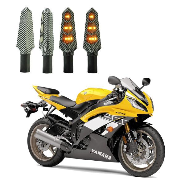 Imagem de KIT 4 Luz Seta Esportiva Universal Pisca Led de Carbono Modelo P03C Moto YMH YZF R6 2016 2017 2018201920202021