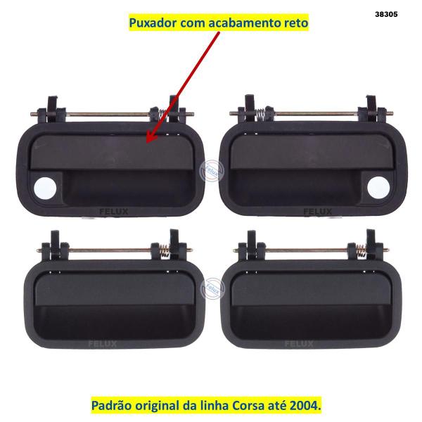 Imagem de Kit 4 Maçanetas Externa Corsa Sedan Classic 1996-2004 Preta