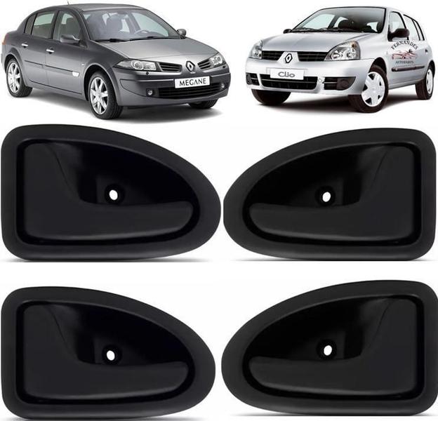 Imagem de Kit 4 Maçanetas Interna Renault Clio Megane Scenic Symbol