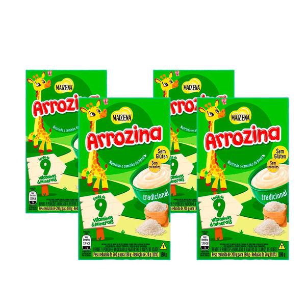 Kit 4 Maizena Arrozina Tradicional Amido De Milho Mingau 9 Vitaminas Papinha 180g Imagem de Kit 4 Maizena Arrozina Tradicional Amido De Milho Mingau 9 Vitaminas Papinha 180g