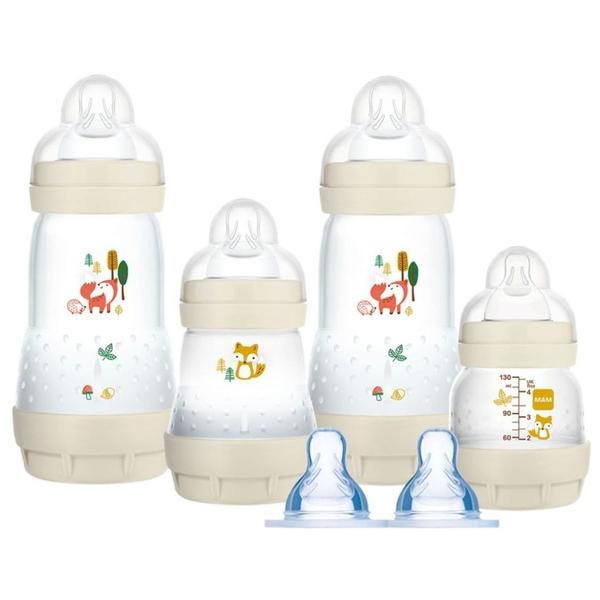 Imagem de Kit 4 Mamadeiras Mam Easy Start Anticolica Gift Set 0m+ Bico Extra Bege