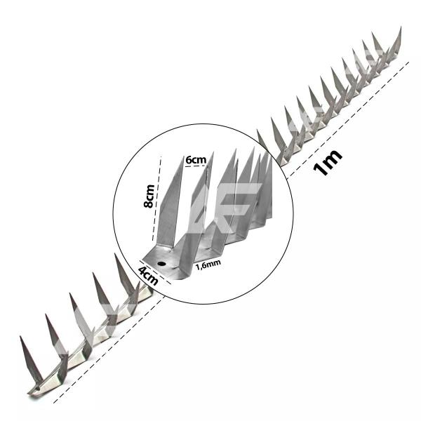 Imagem de Kit 4 Mandíbula De Proteção De Muro Espeto Cerca Farpado 4 Metros