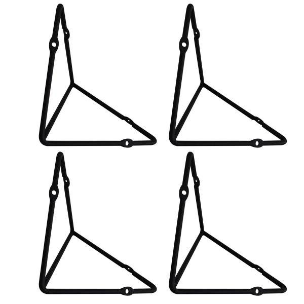 Imagem de Kit 4 Mãos Francesas Pequenas Triangulares Suportes Aramados Estilo Industrial