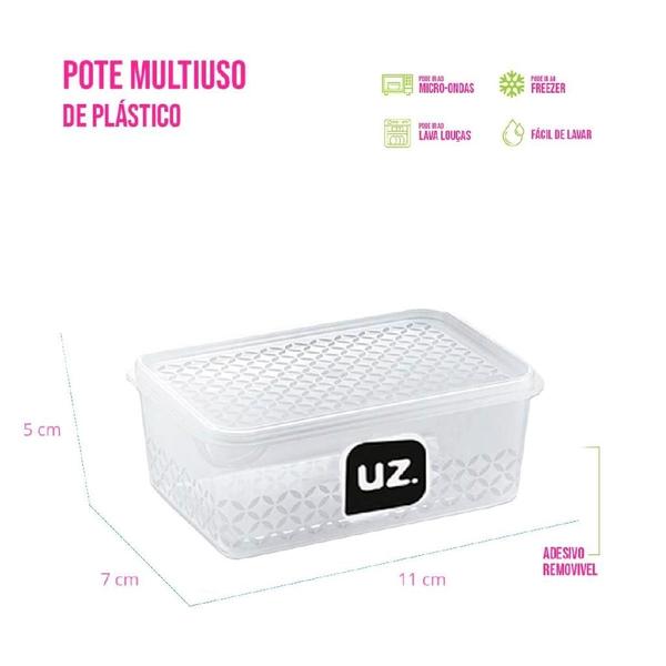 Imagem de Kit 4 Marmitas Reutilizável 250ml Micro-ondas Freezer Pote Pequeno Transparente