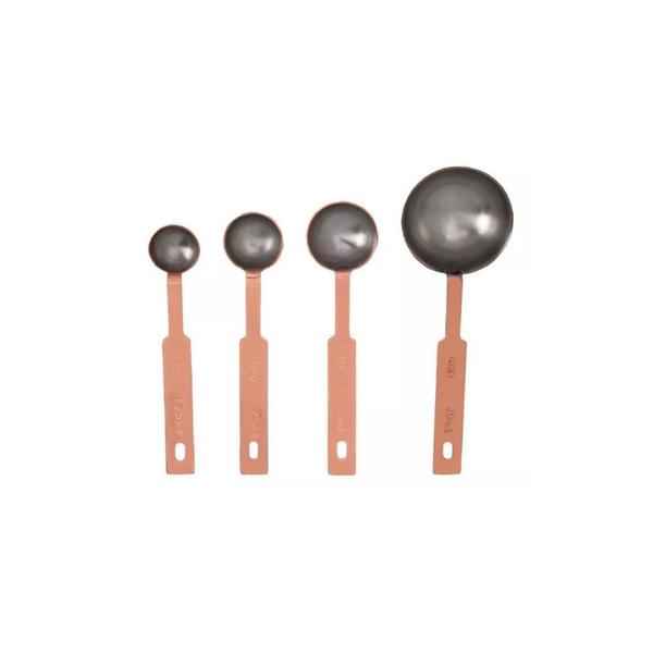 Imagem de Kit 4 Medidor Colher Inox Rose Gold Chef Cozinha Culinária