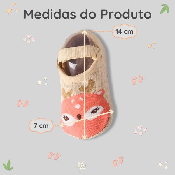 Imagem de Kit 4 Meias Sapatilhas Antiderrapante Pietra Baby Infantil Unissex Algodão Confortável Estampas Divertidas Para Bebês