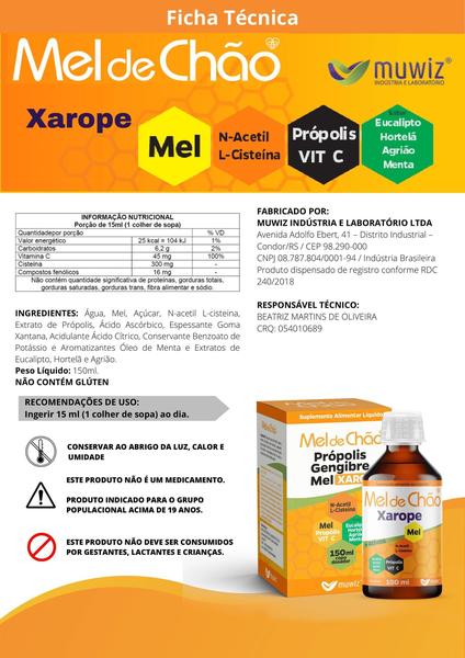 Imagem de Kit 4 Mel De Chão Propolis Gengibre E Mel 60Ml - Muwiz