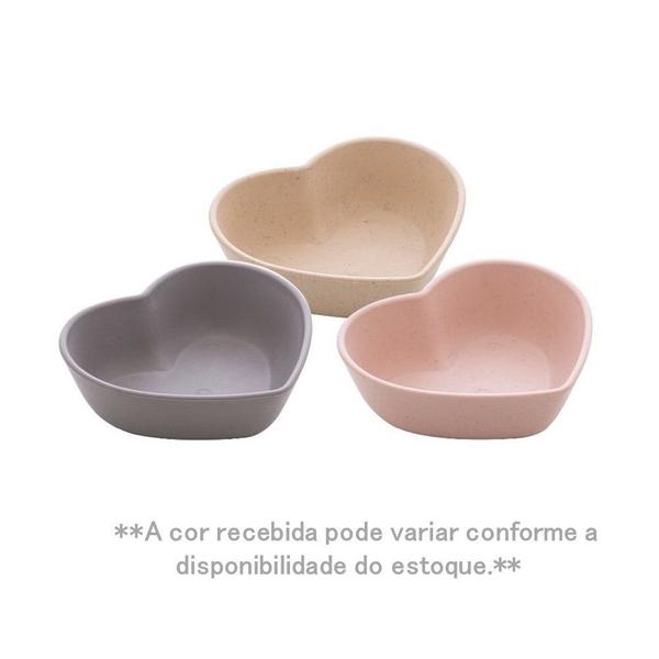 Imagem de Kit 4 Mini Bowls Molheira Coração Bambu Cinza 8cm Lyor