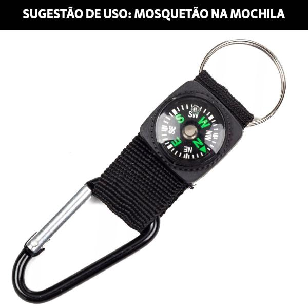 Imagem de Kit 4 Mini Bússola Profissional Militar Portátil de Bolso Para Pulseira Chaveiro Mochila Camping Trilha