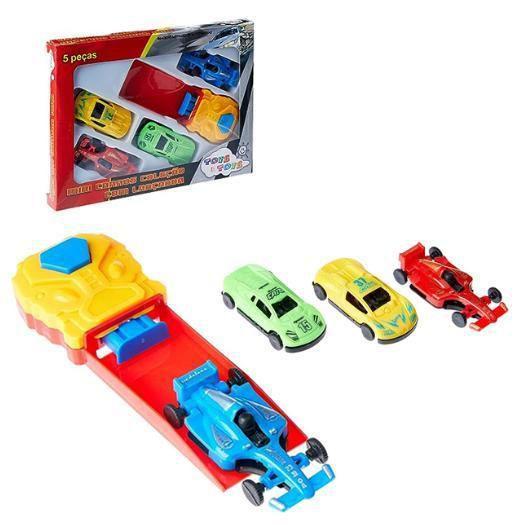 Imagem de Kit 4 Mini Carrinhos Pista Brinquedo Com Lançador Power