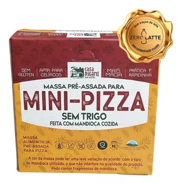 Imagem de Kit 4 Mini Massa Pré Assada de Pizza S/ Trigo 210g Casa Rigani