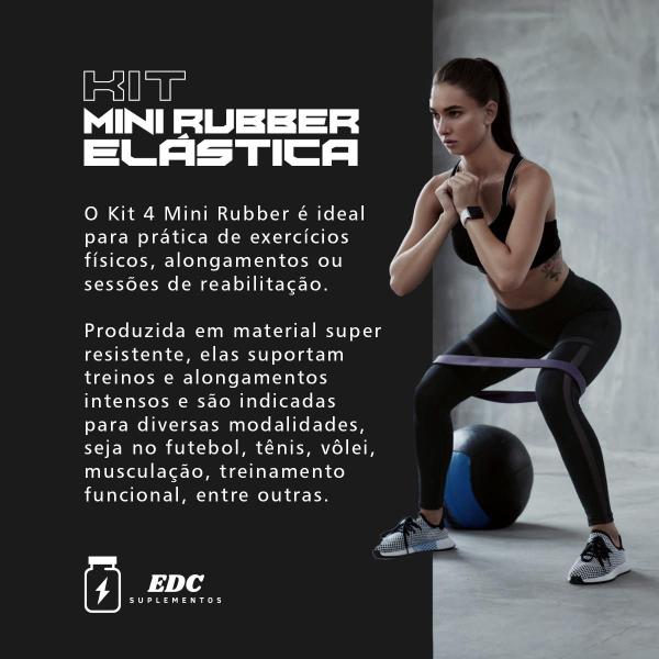 Imagem de Kit 4 Mini Rubber Elástica Faixas Circulares para Exercícios