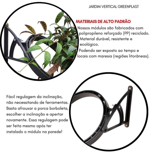 Imagem de Kit 4 Módulos Greenplast para Jardim Vertical 50cm