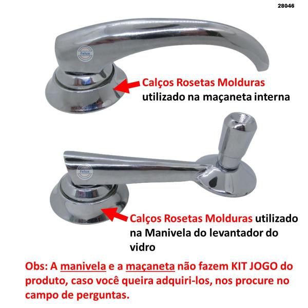 Imagem de Kit 4 Moldura Espelho Maçaneta Manivela AeroWillys Itamaraty