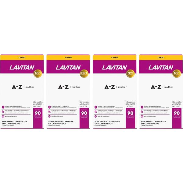 Imagem de Kit 4 Multivitamínico Lavitan AZ Para Mulher Com 90 Comp