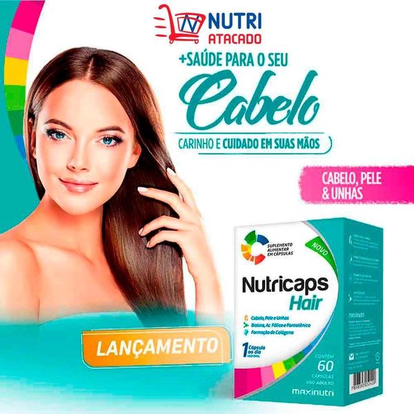 Imagem de Kit 4 Nutricaps Hair Cabelos E Unhas 60 Capsulas Maxinutri