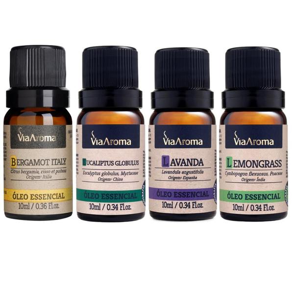 Kit 4 Óleo Essencial 100% Puro Via Aroma Relax Imagem de Kit 4 Óleo Essencial 100% Puro Via Aroma Relax