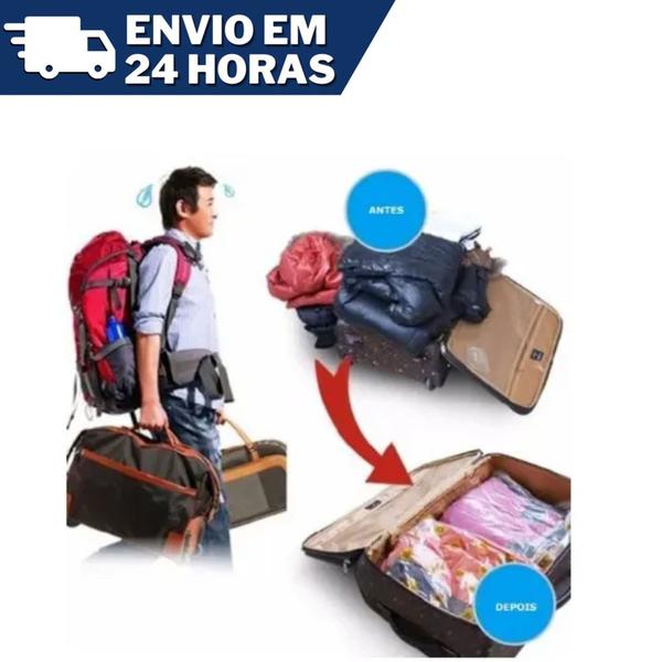 Imagem de KIT 4 - Organizador a Vácuo para Viagem ou Guarda-Roupa Clink -hermético e reutilizável