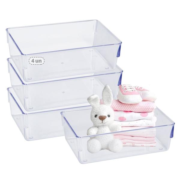 Imagem de Kit 4 Organizador Closet Transparente Acrilico Calcinhas Meias